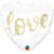 Ballon Cœur Love paillettes or 45 cm