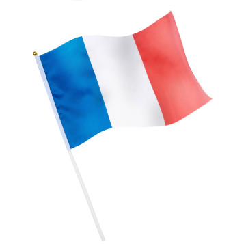 Drapeau tricolore avec tige FFF Euro 2021 30x 45 cm