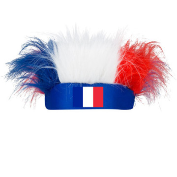 Bandeau perruque tricolore FFF Coupe du monde 2022