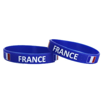 Lots de 2 bracelets fins silicone tricolore FFF Euro 2021