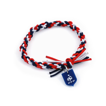 Bracelet tressé avec mini blason FFF Euro 2021