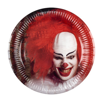 Lot de 6 assiettes Clown de l'Horreur Halloween 23 cm