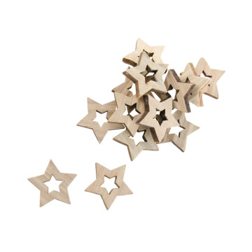 Set de 12 étoiles bois Noël à disperser 3 cm