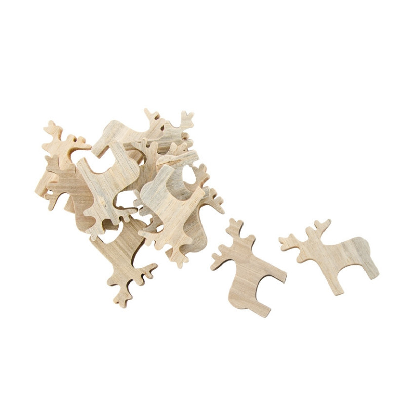 PandaHall Lot De 18 Décorations De Noël En Bois Pour Sapin De Noël Et étoile, Cloche, Renne, Boule Et Flocon De Neige, Cœur Et Ange