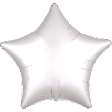 Ballon étoile satin luxe blanc 43 cm