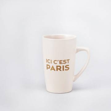 Mug PSG Ici c'est Paris Ivoire et or