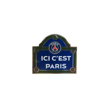 Aimant PSG plaque de rue Ici c'est Paris