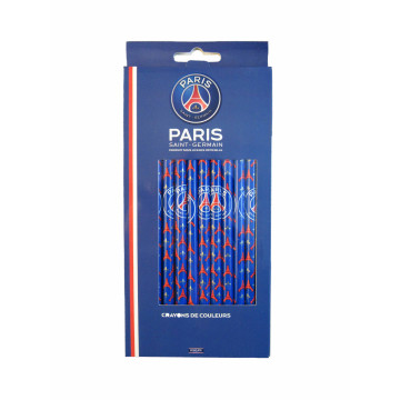 Lot de 12 crayons de couleurs PSG