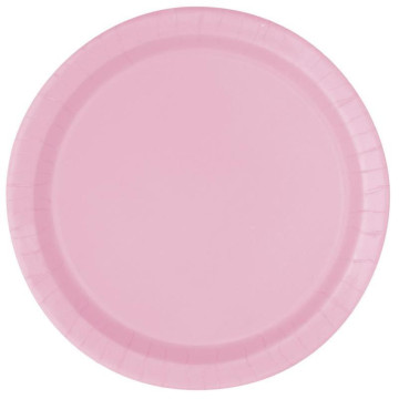 Lot de 6 assiettes carton rose pastel