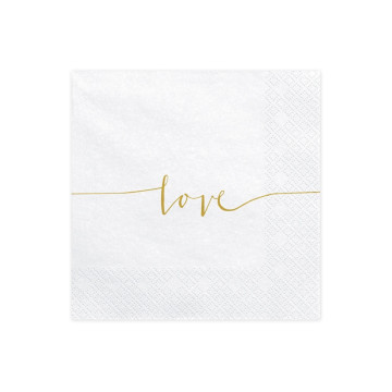 Lot de 20 serviettes en papier Love