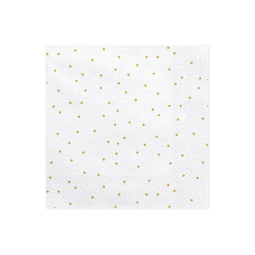 Lot de 16 serviettes en papier pois or