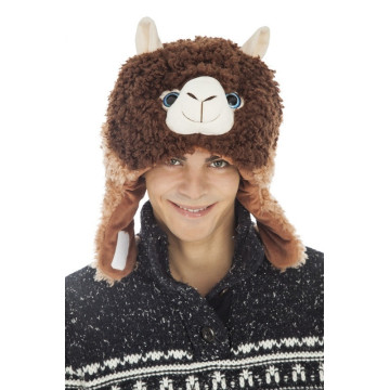 Bonnet Lama en peluche