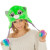 Bonnet Chat Vert en peluche