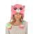 Bonnet Chat Rose en peluche