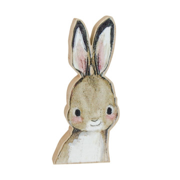 Centre de table lapin en bois 8 x 2 x 20 cm