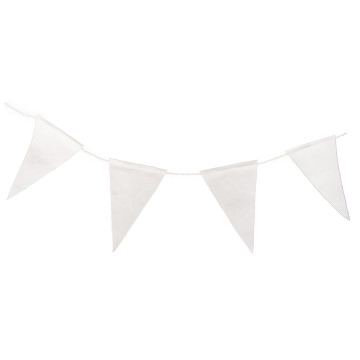 Guirlande velours 12 fanions blancs 2m