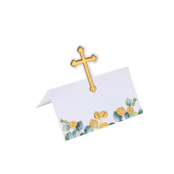 Lot de 10 marque-places communion Croix