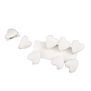 Lot de 8 cœurs adhésifs velours blanc 1,8 cm