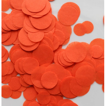 Confettis ronds orange en papier