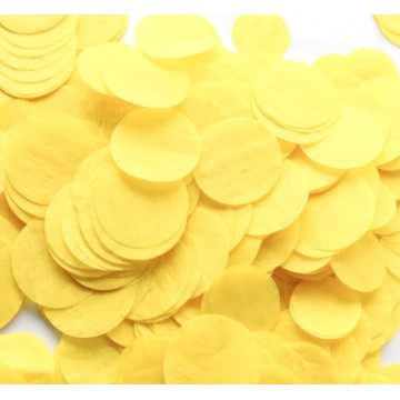 Confettis ronds jaune en papier