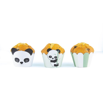 Lot de 6 Cupcakes wrappers Bébé Panda