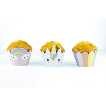 Lot de 6 cupcakes wrappers Bébé Licorne