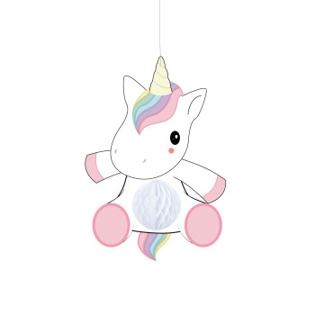 Suspension Bébé Licorne alvéolée 25 cm