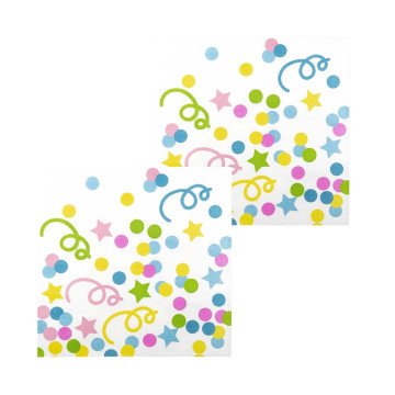 Lot de 12 serviettes anniversaire multicolore