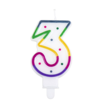 Bougie anniversaire chiffre 3