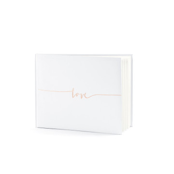 Livre d'or mariage Love rose gold 22 pages, 24,5 x 18 cm