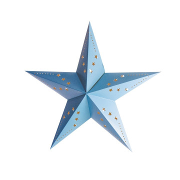 Lanterne étoile bleu pastel 30 cm
