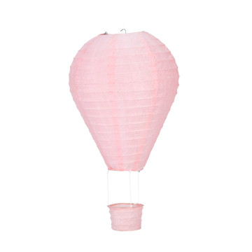 Montgolfière rose en papier 25 x 40 cm