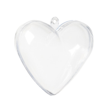 Lot de 5 coeurs transparents plexi 6, 5 cm