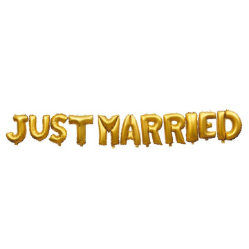 Ballons Lettres  en aluminium Just Married Or