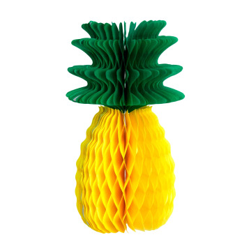 Ananas mini alvéolé jaune et vert 20 cm