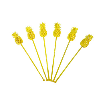 Lot de 12 agitateurs cocktail ananas 15 cm