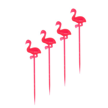 Lot de 24 pics à cocktail flamant rose 8 cm