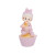 Figurine fille rose sur gâteau 9,5 cm