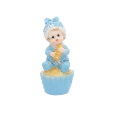 Figurine garçon bleu sur gâteau 9,5 cm