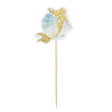 Lot de 12 bâtonnets cocktail Sirène 12 cm