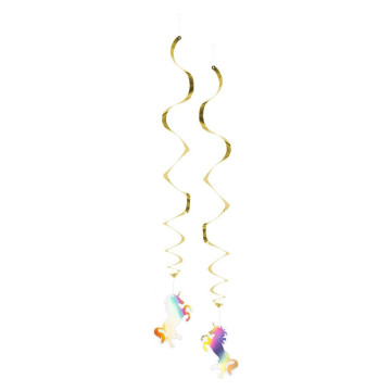 Lot de 2 suspensions décoration Licorne double face 85 cm