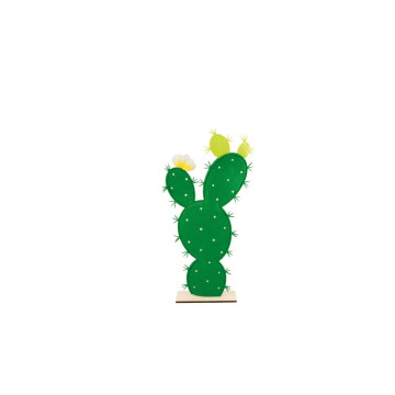 Cactus feutre sur pied bois 27 x 55,5 cm