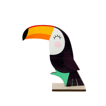 Centre de table Toucan bois 17,5 x 4,5 x 20 cm
