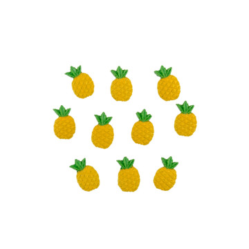 Lot de 10 ananas résine adhésifs 2,9 x 1,8 x 0,5 cm