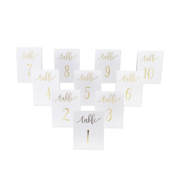 Lot de 10 marque-table kraft de 1 à 10 - 15 x 10 cm