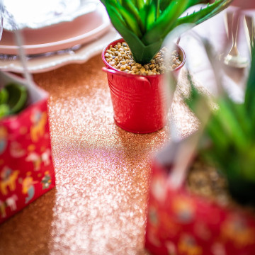 Chemin de table étincelant paillettes rose gold 28 cm x 3 m