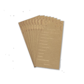 Lot de 10 cartes de vœux Pour les Mariés kraft 22 x 11 cm