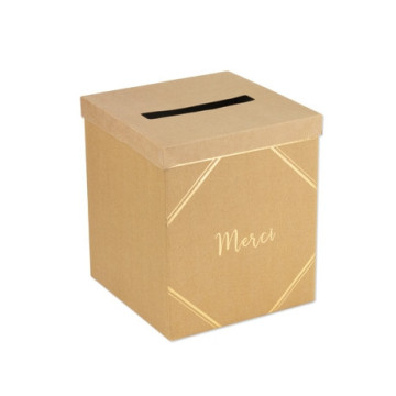 Urne Merci kraft/or 21 x 21 x 25 cm