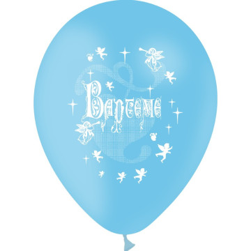 Lot de 10 ballons de baudruche en latex bleus Baptême D 30 cm