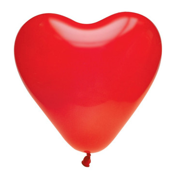 Lot de 10 ballons de baudruche Cœur en latex Rouge 25 cm